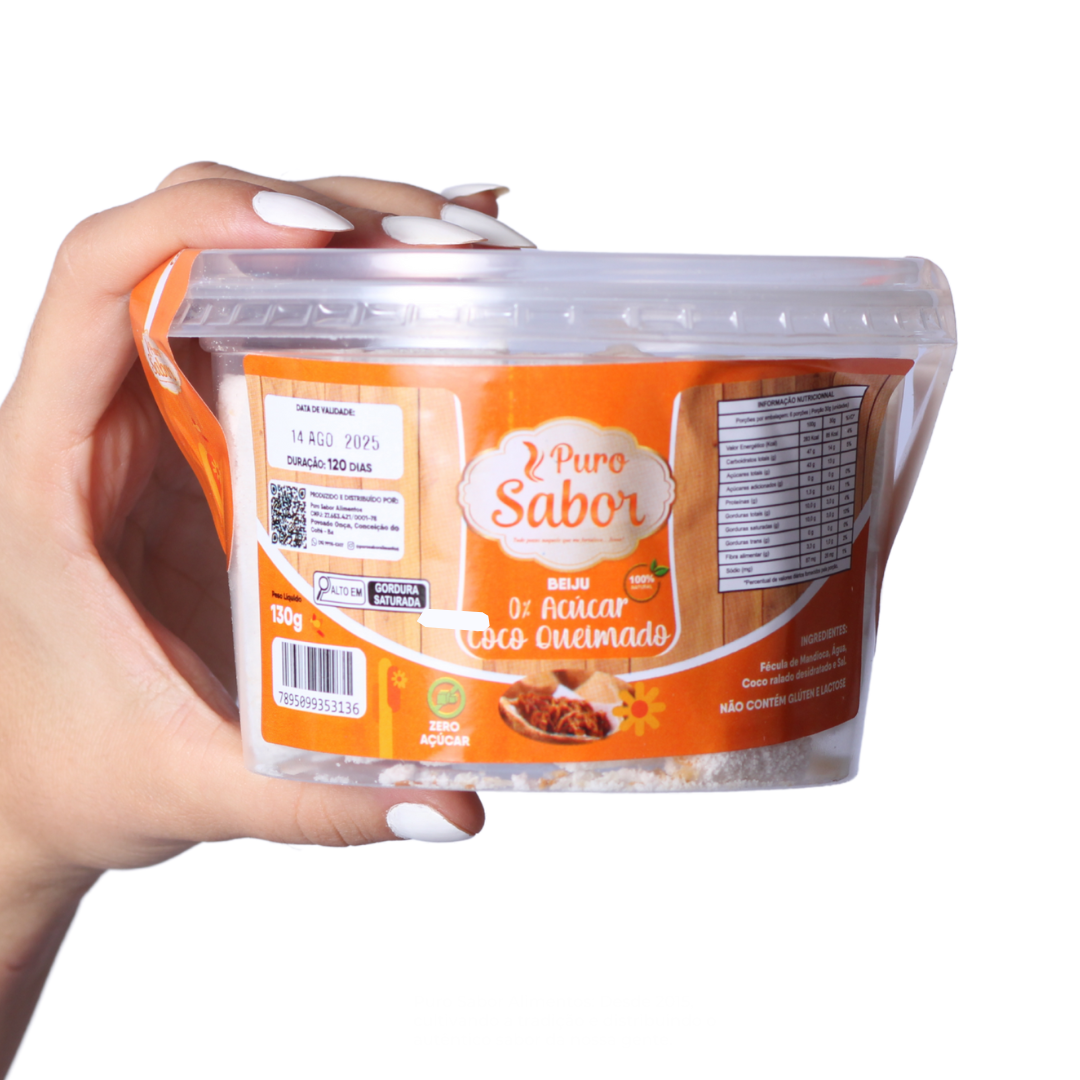 BEIJU DE TAPIOCA 0% AÇÚCAR COCO QUEIMADO (130g)