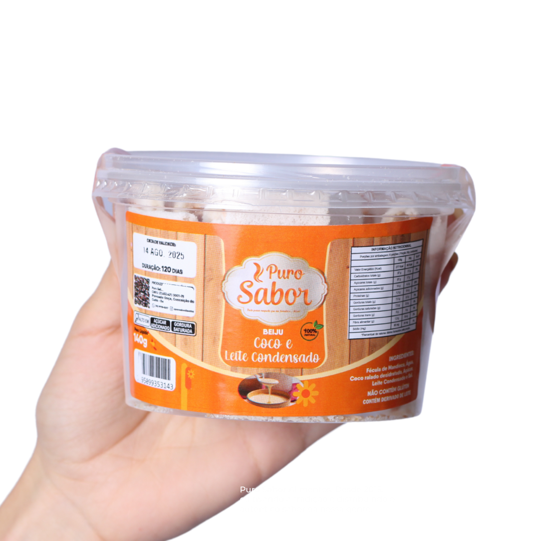 BEIJU DE TAPIOCA COCO E LEITE CONDENSADO