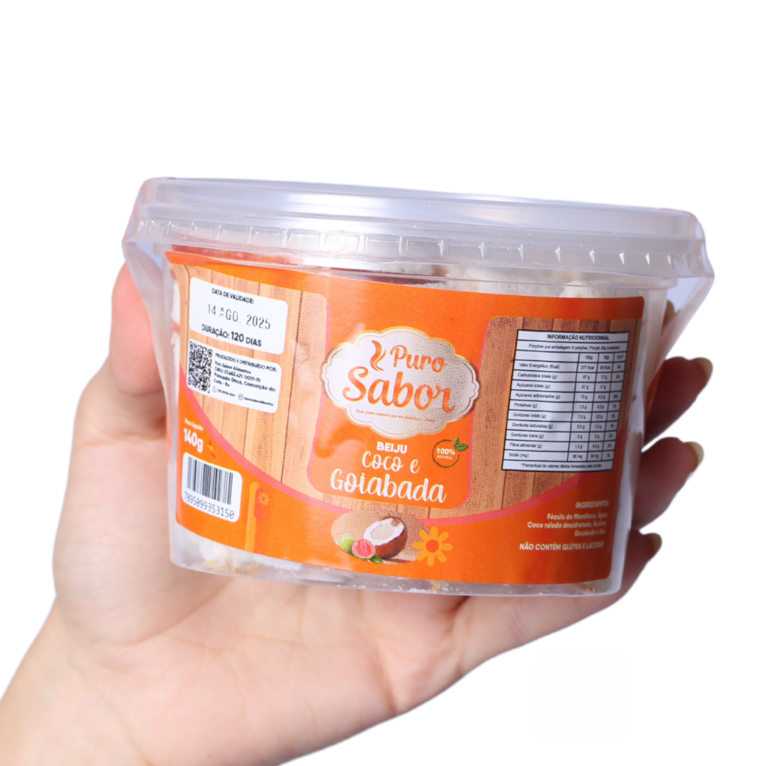 BEIJU DE TAPIOCA COCO E GOIABADA (140g)